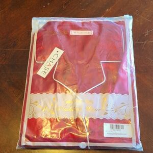 Vogue style silk red pajamas size 5XL
